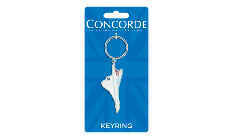 Concorde Shaped Metal Enamel Keyring