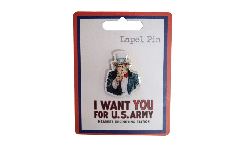 War Posters - I Want You for US Army Enamel Shaped Lapel Pin