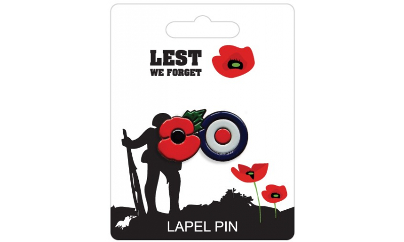 Remembrance Lapel Pin - Roundel & Poppy Design