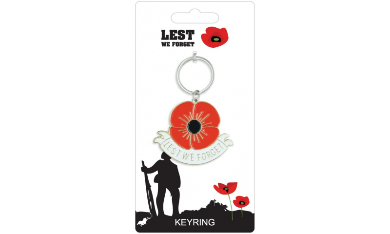 Remembrance Keyring - Lest we Forget Poppy Design