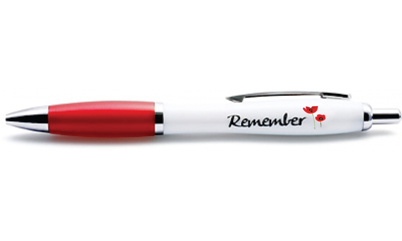 Remembrance Poppy Contour Ballpen