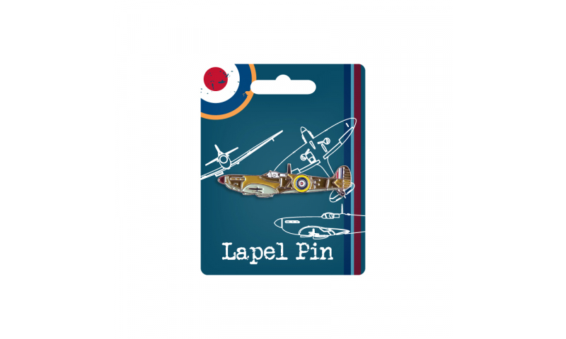 RAF Vintage Metal Enamel Lapel Pin Spitfire Landscape