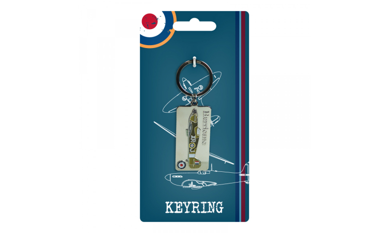 RAF Vintage Metal Enamel Keyring Hurricane