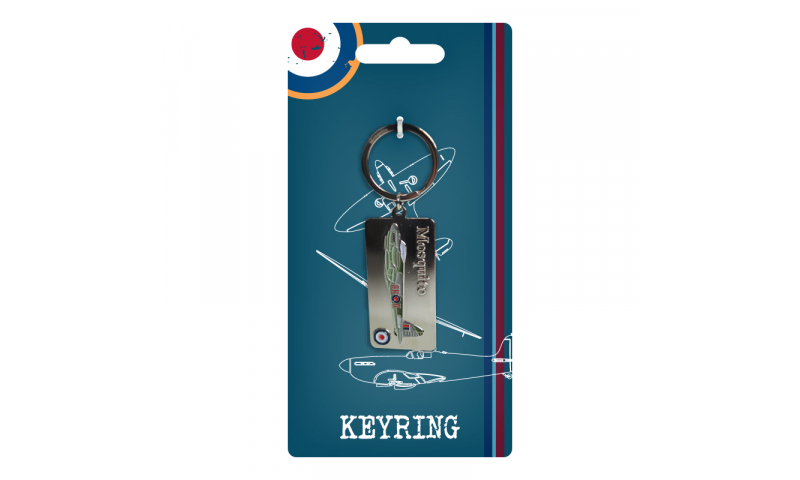 RAF Vintage Metal Enamel Keyring Mosquito