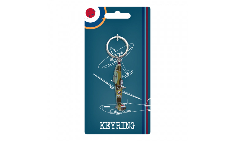 RAF Vintage Metal Enamel Keyring Spitfire Landscape